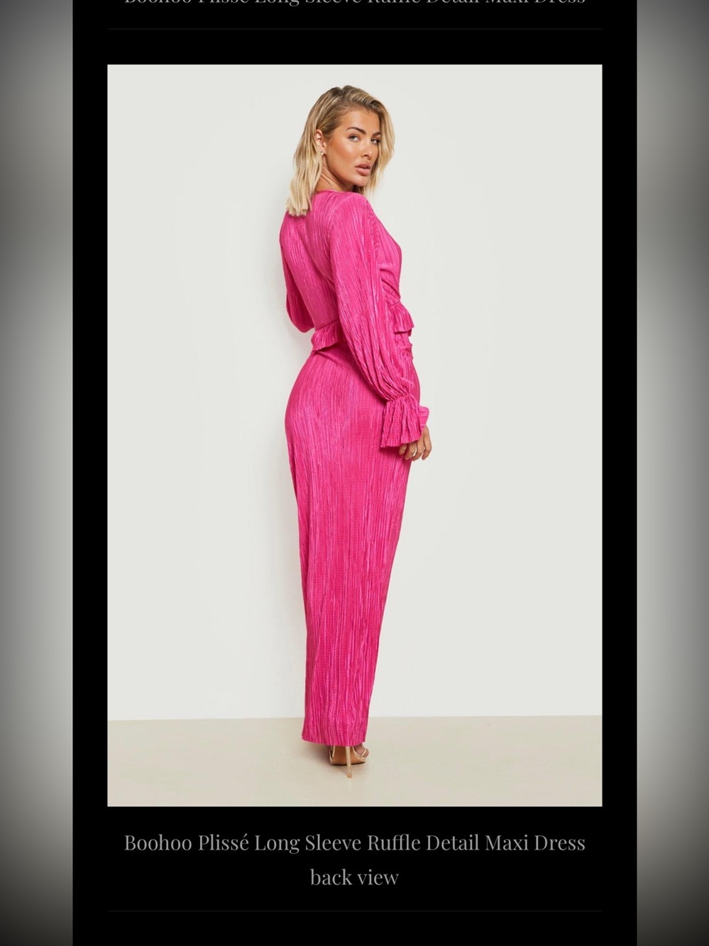 Boohoo Hot Pink Ruffle Maxi Dress - Picture 2 of 15